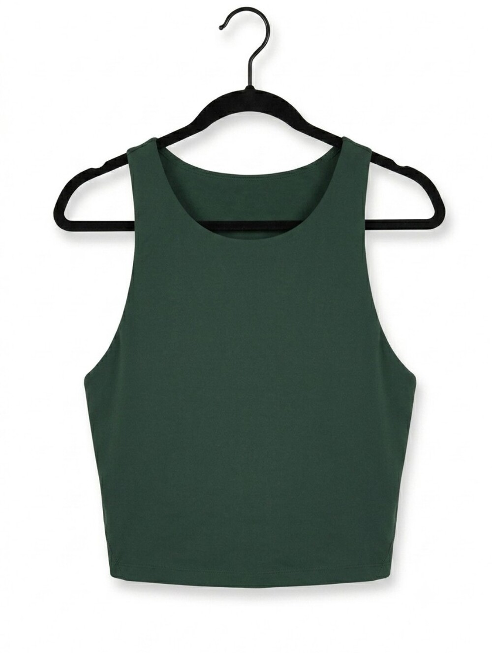 Offline By aerie Dark Green High Neck Cropped Tank Sports Bra Size Medium